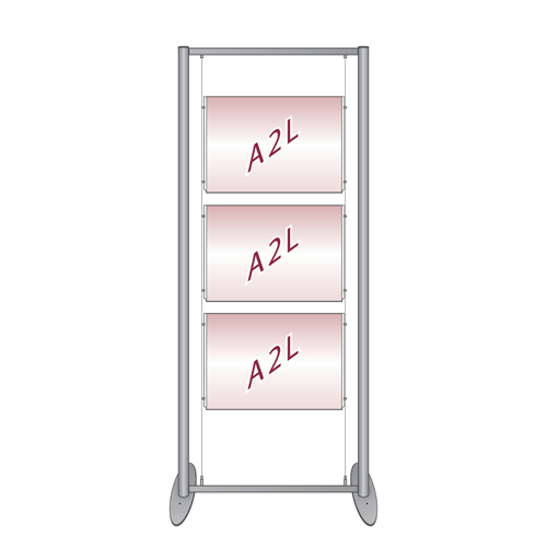 Floor standing aluminium frame with A1 poster holders